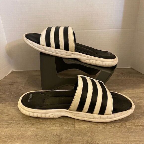Adidas Sandals Mens Superstar 3G Slides White Adjustable Open Toe G61951 Size 12 - Picture 2 of 6